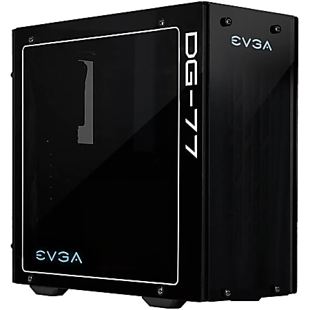 EVGA DG-77 Computer Case - Mid-tower - Matte Black - Tempered Glass, Steel - 2 x Bay - 4 x 4.72" x Fan(s) Installed - 0 - ATX, Mini ITX Motherboard Supported - 22.35 lb - 7 x Fan(s) Supported - 2 x Internal 3.5" Bay - 2 x USB(s)