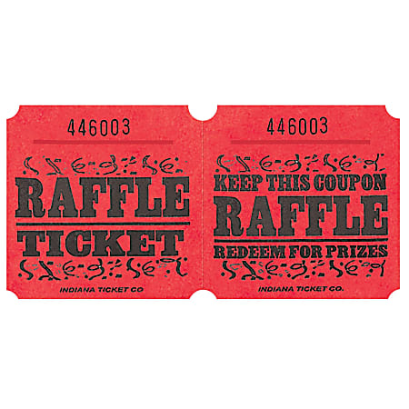 Amscan Raffle Ticket Roll, Red, Roll Of 1,000 Tickets