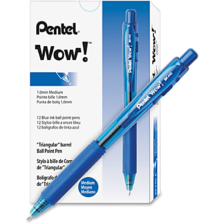 Pentel Wow! Druck-Gel-Roller Stifte – 0,7 Mm, Schwarze Tinte, 12 Stück – Dreieckiger Schaft, Nicht Rollend
