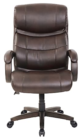 Realspace Westdale Big Tall Bonded Leather High Back Chair Brown