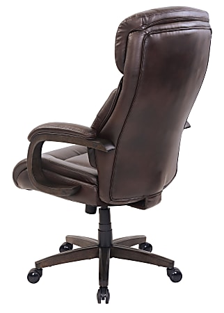 Realspace Westdale Big Tall Bonded Leather High Back Chair Brown Office Depot