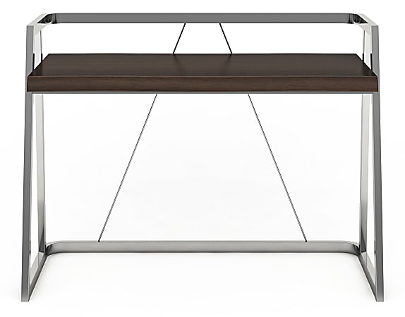 Elle Décor Alliel Live Edge 48"W Writing Desk, Brown/Silver