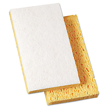 Boardwalk® Scrubbing Sponges, 6 1/8" x 3 5/8", Yellow/White, Pack Of 20