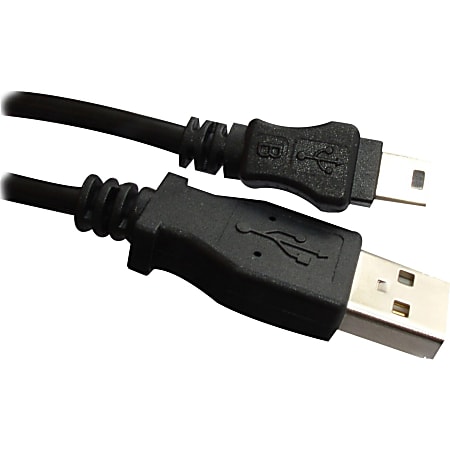 Professional Cable Black - USB A to Mini B 5 pin, 6 Feet - 6 ft USB Data Transfer Cable - First End: 1 x USB 2.0 Type A - Male - Second End: 1 x 5-pin Mini USB 2.0 Type B - Male - Black