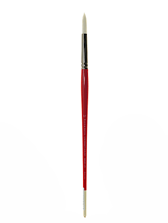 Winsor & Newton University Series Long-Handle Paint Brush 235, Size 10, Round Bristle, Red