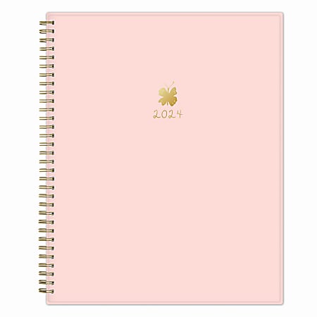 2024 Blue Sky™ AM Solid Petal Pink Weekly/Monthly Planning Calendar, 8-1/2" x 11", Pink, January to December
