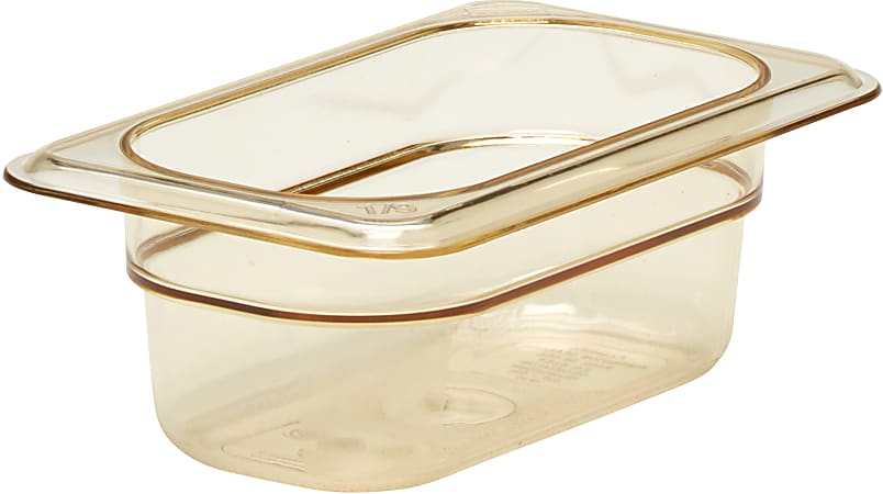 Cambro H-Pan High-Heat GN 1/9 Food Pans, 2"H x 4-1/4"W x 6-15/16"D, Amber, Pack Of 6 Pans