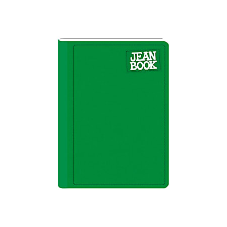 Norma Notebook, Jean, 100 Sheets, College-Ruled, 7-1/2" x 9-3/4", Green, Total Qty 1