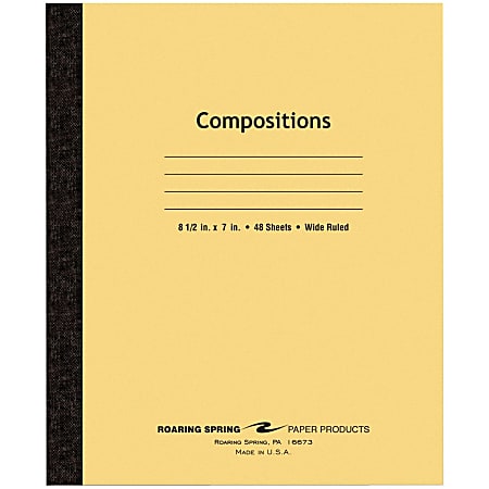 Roaring Spring Composition Notebook, 7" x 8-1/2", 48 Sheets, Manila