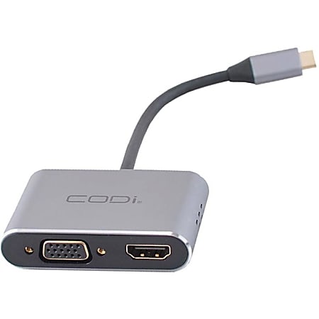 CODi 4-In-1 USB-C Display Adapter - (HDMI, VGA, USB-C PD, USB-A 3.0)