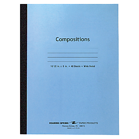 Roaring Spring Composition Notebook, 8" x 10-1/2", 48 Sheets, Blue