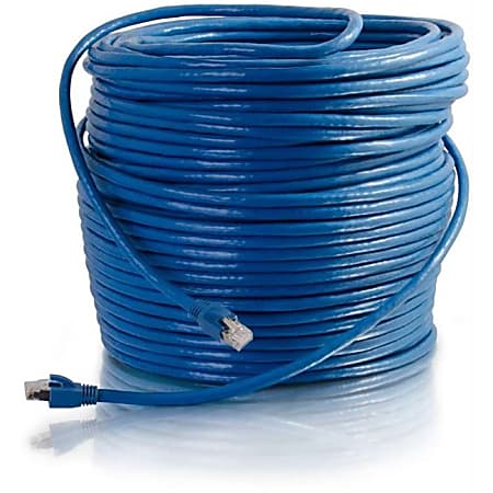 C2G 75ft Cat6 Ethernet Cable - Snagless Solid Shielded - Blue - 100 ft Category 6 Network Cable for Network Device - First End: 1 x RJ-45 Male Network - Second End: 1 x RJ-45 Male Network - Patch Cable - Shielding - 23 AWG - Blue