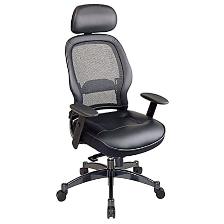 Office Star Matrex Bonded LeatherMesh High Back Chair Black - Office Depot