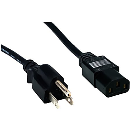 Comprehensive Standard PC Power Cord, NEMA 5-15P to IEC 60320-C13, 18/3 SVT, Black 3ft., PWCBK3