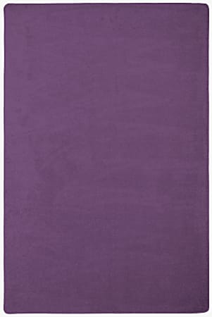 Joy Carpets Kid Essentials Solid Color Rectangle Area Rug, Endurance, 12' x 7’6”, Purple