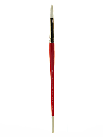 Winsor & Newton University Series Long-Handle Paint Brush 235, Size 12, Round Bristle, Hg Hair, Red