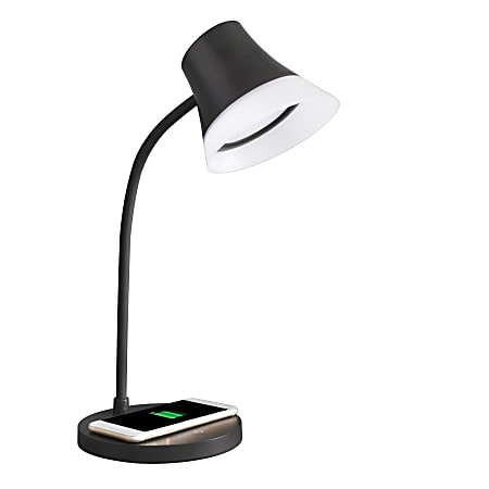 OttLite® Shine LED Desk Lamp With Wireless Charging, 17"H, Black