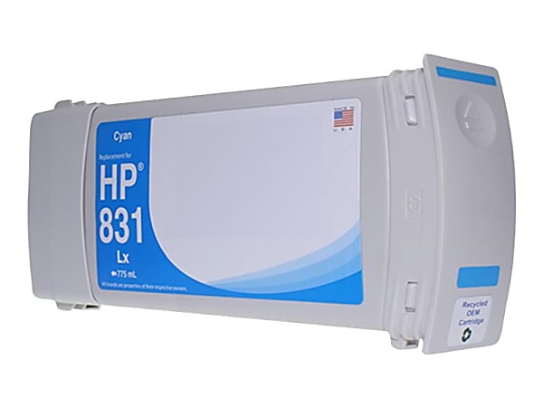 Clover Imaging Group Wide Format - 775 ml - cyan - compatible - box - remanufactured - ink cartridge (alternative for: HP 831) - for HP Latex 115, 310, 315, 330, 335, 360, 365, 370, 375, 560, 570