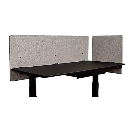 Luxor RECLAIM Acoustic Privacy Desk Panels, 60"W, Misty Gray, Pack Of 2