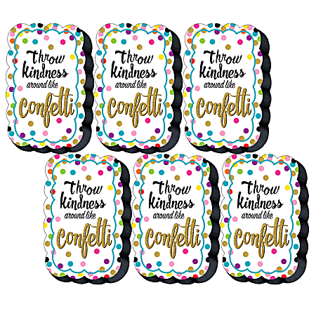 Teacher Created Resources Magnetic Whiteboard Erasers, 2-1/2" x 4", Confetti, Pack Of 6 Erasers