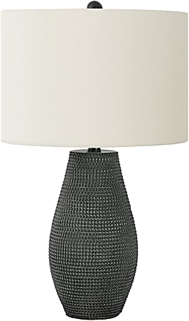 Monarch Specialties Sonny Table Lamp, 24”H, Ivory/Black
