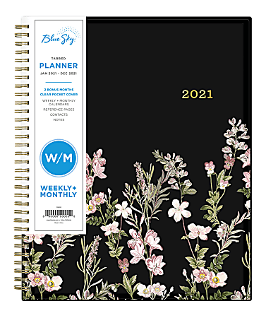 Blue Sky™ Create-Your-Own Weekly/Monthly Planner, 8-1/2" x 11", Nevaeh, January to December 2021, 124806
