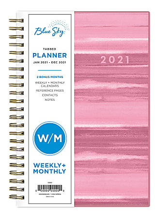 Blue Sky™ Weekly/Monthly Planner, 5" x 8", Horizon, January to December 2021, 122982