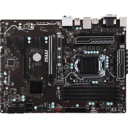 MSI H270-A PRO Desktop Motherboard - Intel Chipset - Socket H4 LGA-1151 - 64 GB DDR4 SDRAM Maximum RAM - DIMM - 4 x Memory Slots - Gigabit Ethernet - 4 x USB 3.1 Port - DVI - 6 x SATA Interfaces