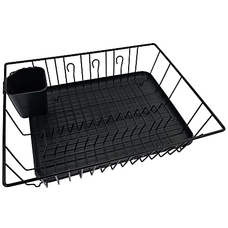 Better Chef 3-Piece Dish Rack With Drainer, Black