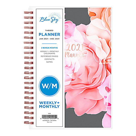 Blue Sky™ Weekly/Monthly Planner, 5" x 8", Joselyn, January to December 2021, 110396