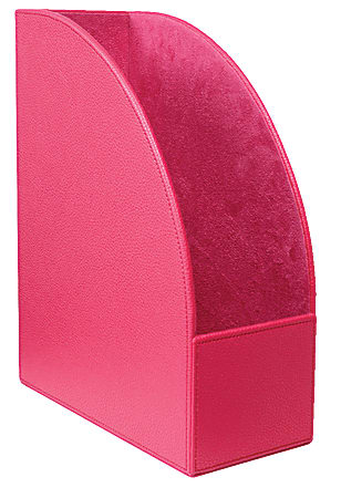 Realspace™ Executive Leatherette Magazine/File Holder, 12 3/8"H x 4 3/8"W x 10"D, Pink