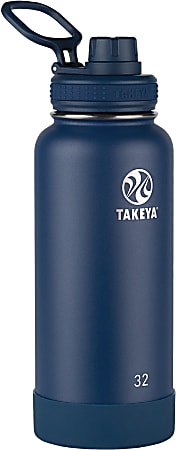 Takeya Actives Insulated Stainless Water Bottle with Insulated Spout Lid, 24oz, Onyx