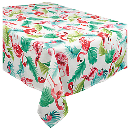 Amscan Fabric Table Cover, 60" x 104", Flamingo