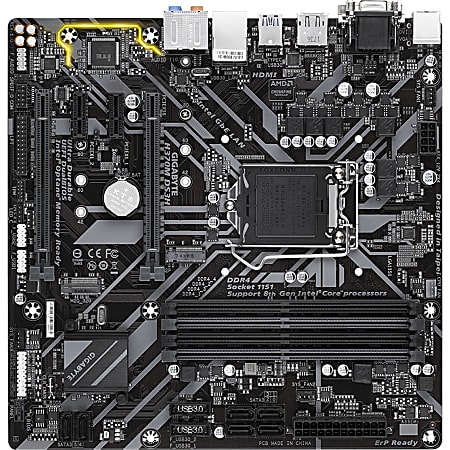 Gigabyte Ultra Durable H370M DS3H Desktop Motherboard - Intel Chipset - Socket H4 LGA-1151 - Micro ATX - Core i7 Processor Supported - 64 GB DDR4 SDRAM Maximum RAM - UDIMM, DIMM - 4 x Memory Slots