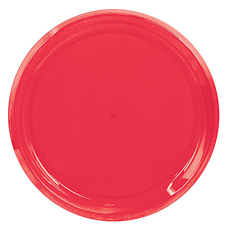 Amscan Round Plastic Platters, 16", Apple Red, Pack Of 5 Platters