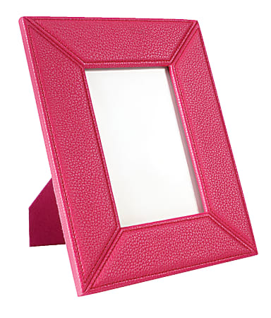 Realspace™ Leatherette Photo Frame, 9"H x 7"W x 1/2"D, Pink