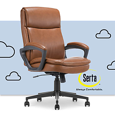 Serta Comfort Ergo Ergonomic Bonded Leather Mid Back Executive