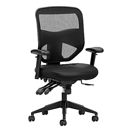 HON® Prominent Bonded Leather High-Back Executive Chair, Black