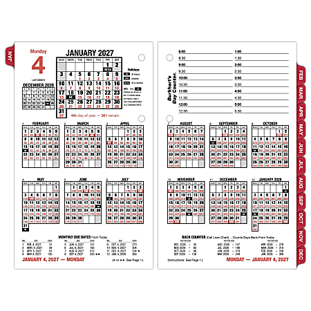 AT-A-GLANCE® Burkhart's Day Counter® 2027 Daily Loose-Leaf Desk Calendar Refill, Large, 4 1/2" x 7 1/2"