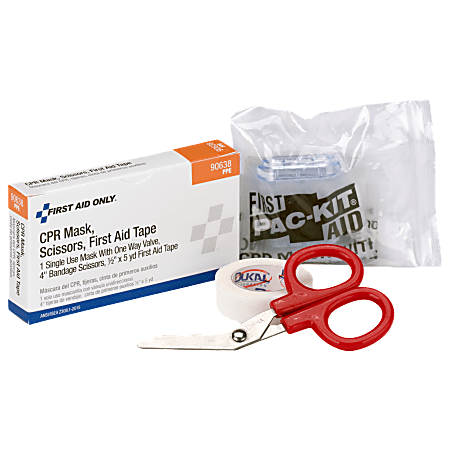 First Aid Only Emergency CPR Basic Kit, 4"H x 1 7/8"W x 1 1/2"D, White