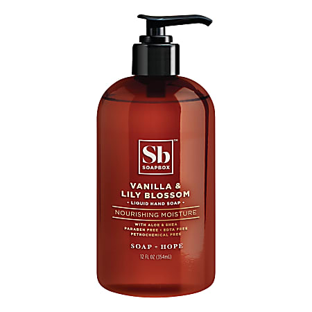Soapbox Hand Soap Vanilla And Lily Blossom 12 Oz Box Of 3 Bottles ...