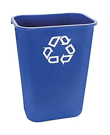 Rubbermaid® Commercial Slim Jim Rectangular Plastic Recycling Container, 10.3 Gallons, Blue