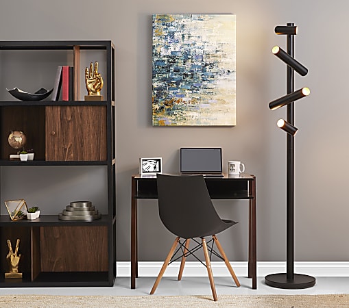 Adesso Tyler 4 Light LED Floor Lamp 72 H Black Office Depot