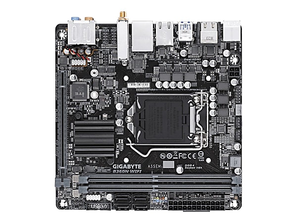 Gigabyte Durable B360N WIFI Desktop Motherboard Intel Chipset Socket H4 LGA 1151 Mini ITX Core i7 Processor Supported 32 GB DDR4 SDRAM Maximum RAM UDIMM DIMM 2 x Memory Slots 4