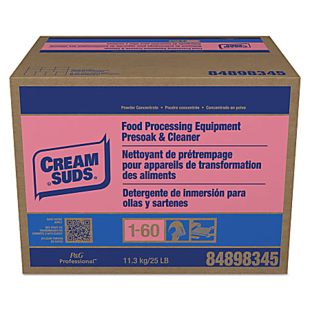 Cream Suds® Dishwashing Detergent Manual Pot and Pan Presoak and Detergent with Phosphate, Baby Powder Scent, Powder, 25 lb Box