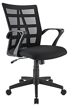 Realspace® Jaxby Mesh/Fabric Mid-Back Task Chair, Black, BIFMA Compliant