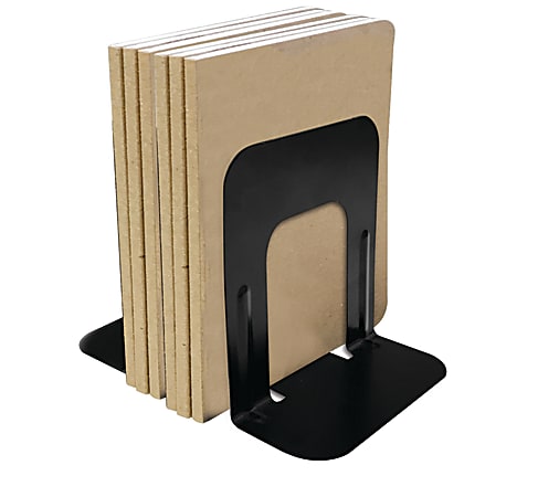 Office Depot® Brand Nonskid Steel Bookends, 7", Black, Set Of 2