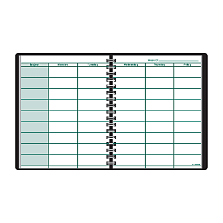 AT-A-GLANCE® Undated Teacher's Planner, 8 1/4" x 10 7/8", 30% Recycled, Black