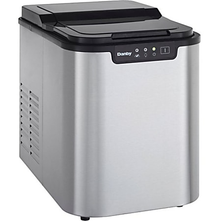 Danby® Ice Maker, 2 Lb, Stainless Steel/Black