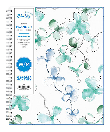 Blue Sky™ Weekly/Monthly Planner, 8-1/2" x 11", Lindley, January To December 2021, 100654